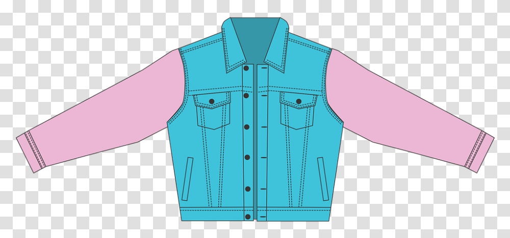 Jacket Blue Fashion Denim Style Clothing Colorful Pattern, Apparel, Vest, Coat Transparent Png