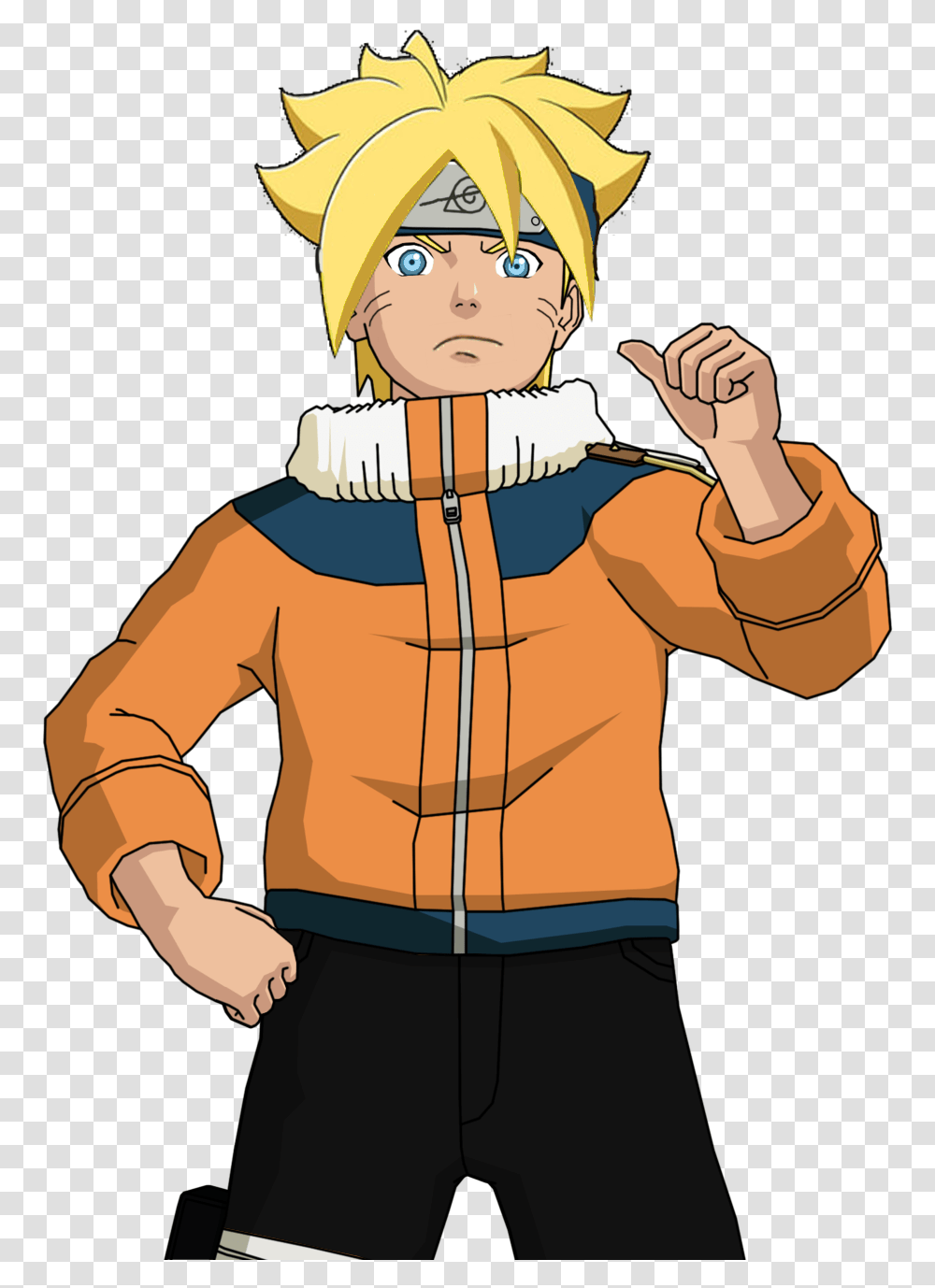Jacket Clipart Orange Jacket Naruto And Boruto Fusion, Apparel, Person, Sweatshirt Transparent Png