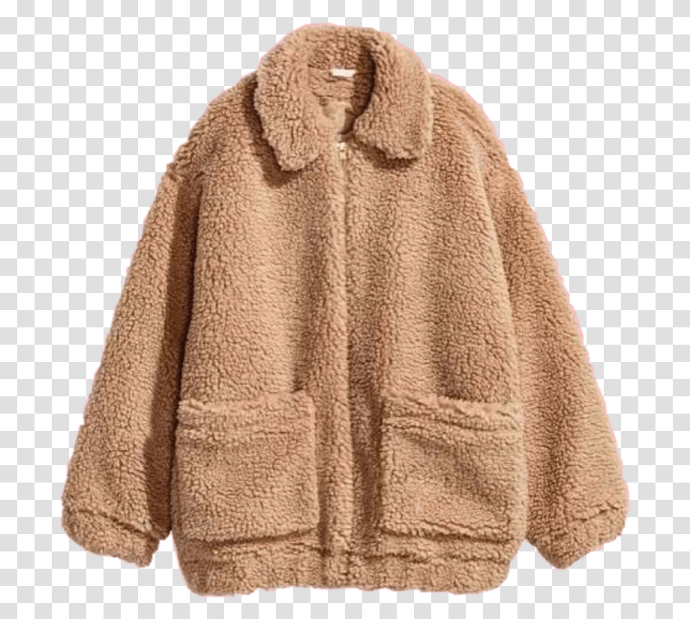 Jacket Soft Aesthetic Nichememe Brown Freetoedit Teddy Bear Jacket, Apparel, Sweater, Fleece Transparent Png