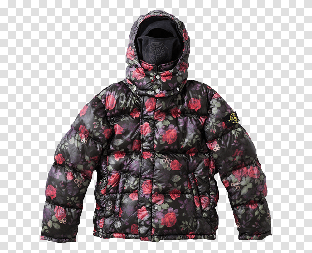 Jacket Supreme Stone Island Coat, Apparel, Hood, Sweatshirt Transparent Png