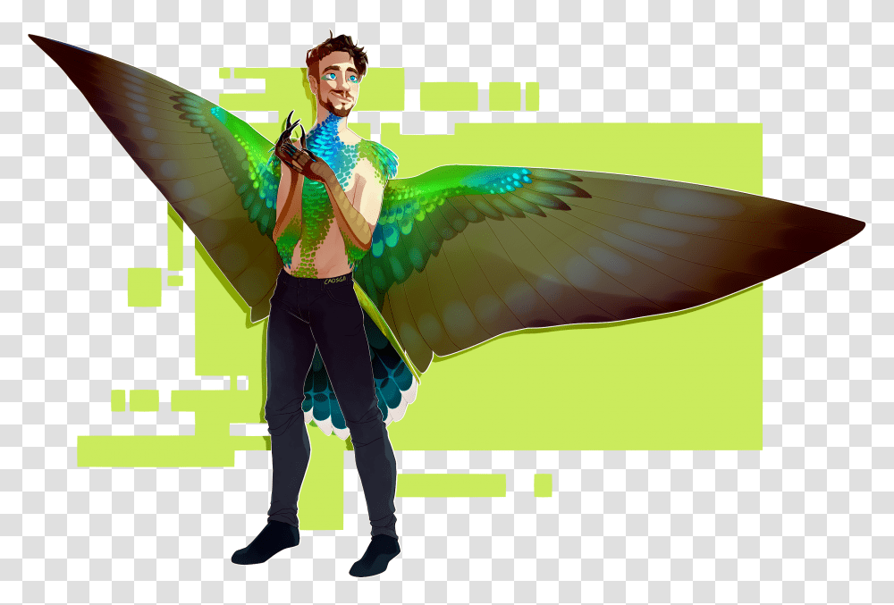 Jacksepticeye Except He's A Hummingbird Jacksepticeye Mermaid And Markiplier, Person, Human, Angel Transparent Png