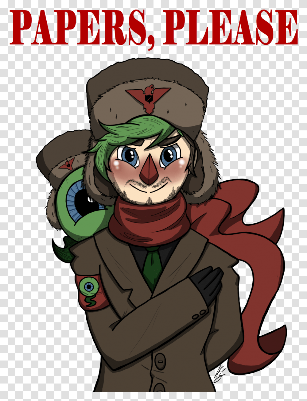 Jacksepticeye Papers Please Fanart, Costume, Person, Elf, Poster Transparent Png