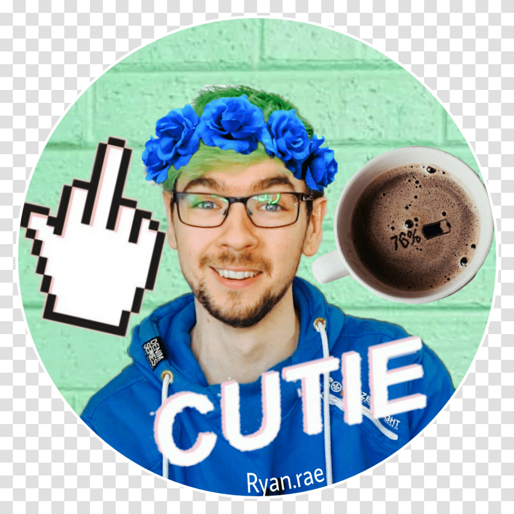 Jacksepticeye Sam Green Blue Cutie, Person, Human, Glasses, Accessories Transparent Png
