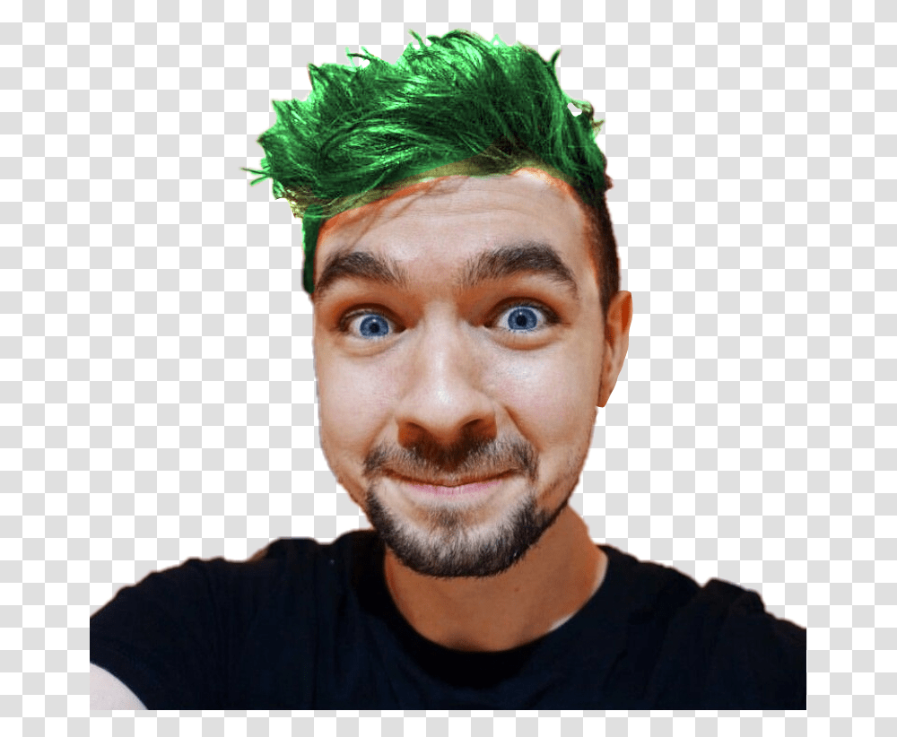 Jacksepticeye With Green Hair As Always Coffee Bean Jacksepticeye, Person, Human, Face, Head Transparent Png