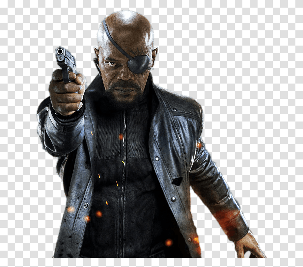 Jackson With Eyepatch Nick Fury, Weapon, Weaponry, Person, Human Transparent Png