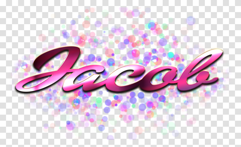 Jacob Name Logo Bokeh Trisha Name, Paper, Confetti, Light Transparent Png