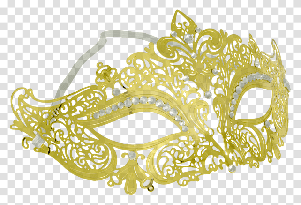 Jacobson Hat Company Gold Lace Metal Fleur Di Lis Mask, Pattern, Crowd Transparent Png
