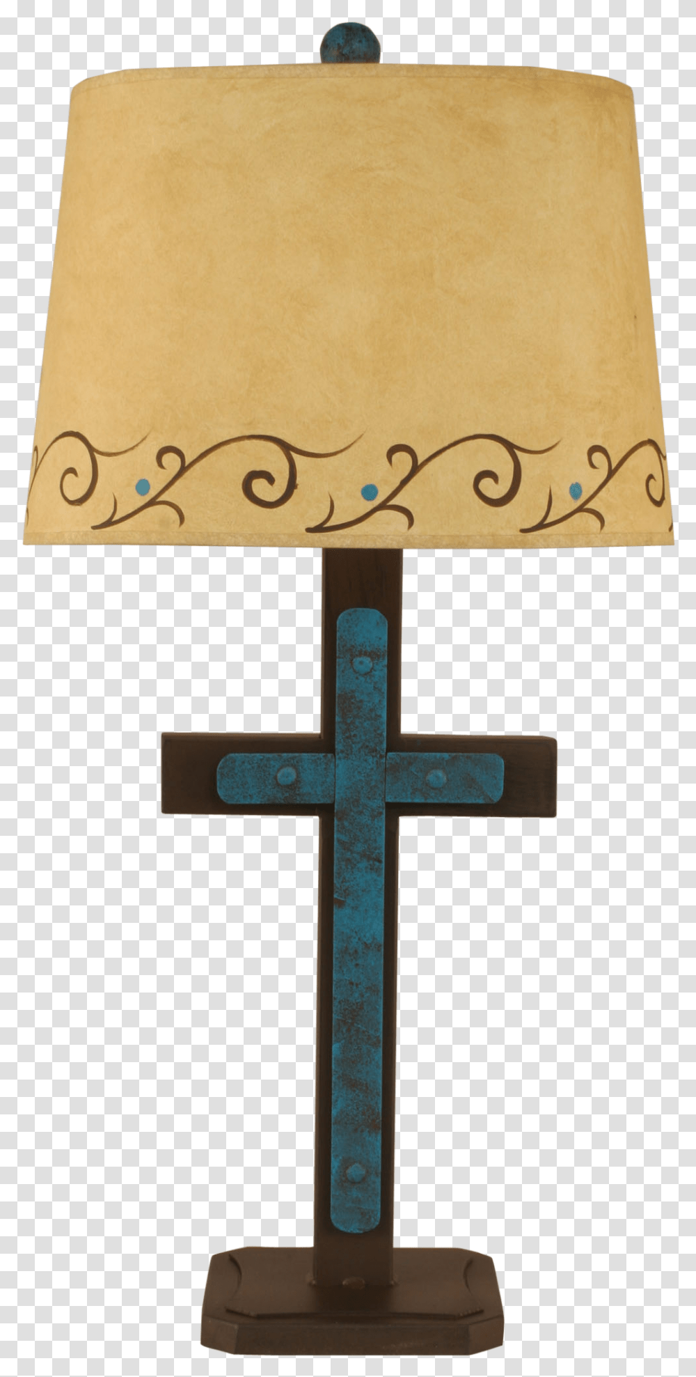 Jadebrown Cross Table Lamp W Scroll Accent Lampshade Transparent Png