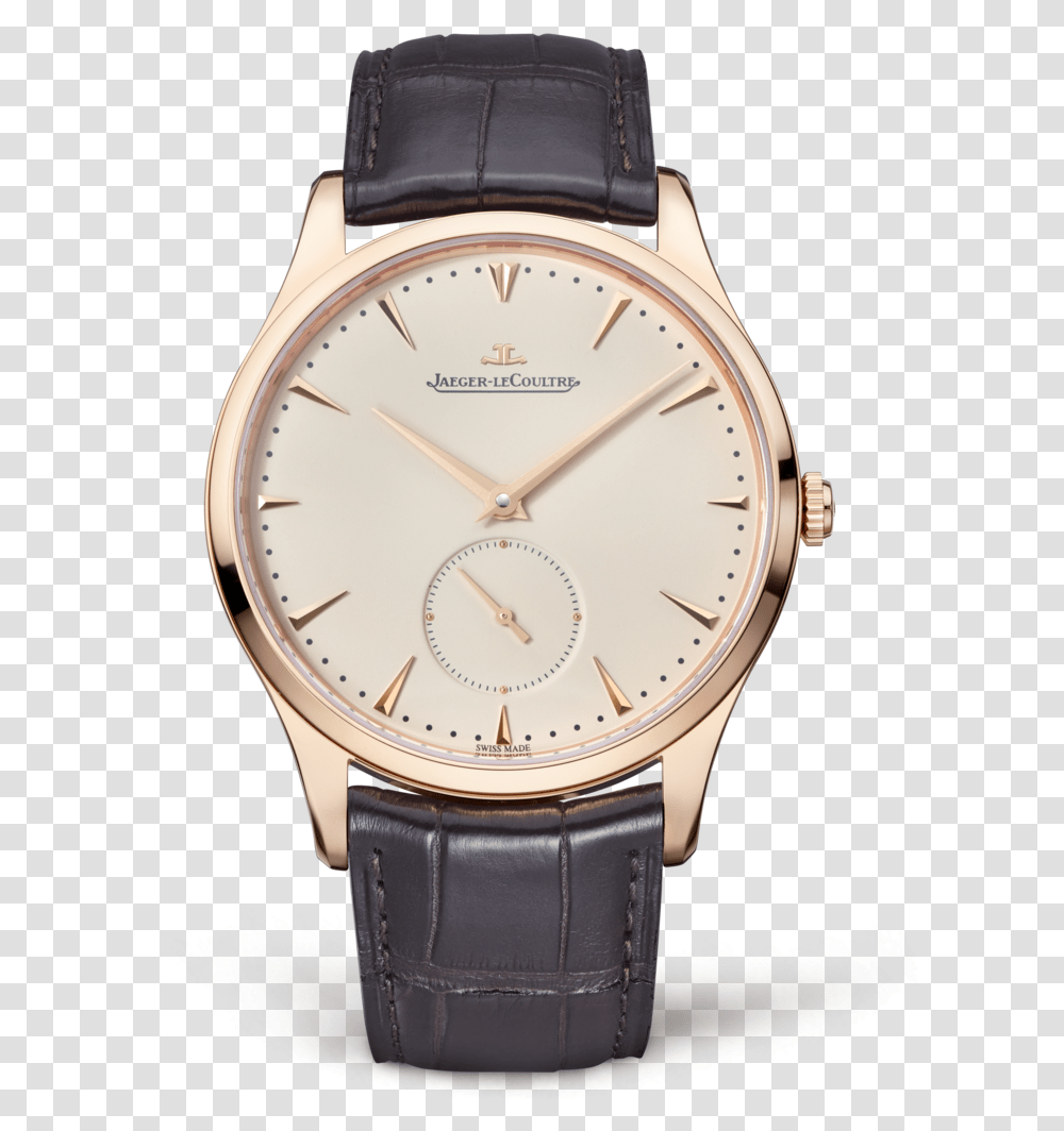 Jaeger Lecoultremaster Grande Ultra Thin Small Second Gold Thin Watches For Men, Wristwatch Transparent Png