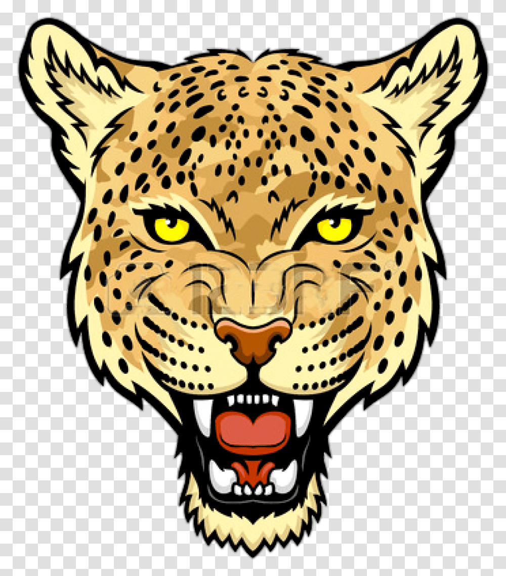 Jaguar Face Snow Leopard Cartoon Face, Mammal, Animal, Wildlife, Cheetah Transparent Png