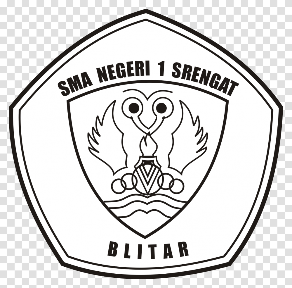 Jaguar School Logo Black And White Logo Sman 1 Srengat, Trademark, Badge, Emblem Transparent Png