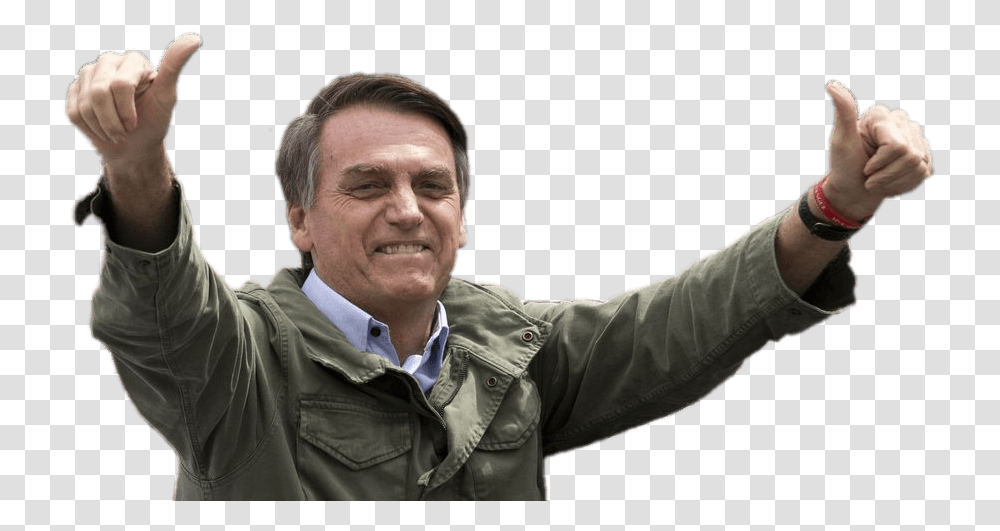 Jair Bolsonaro Thumbs Up Bolsonaro, Person, Face, Coat Transparent Png