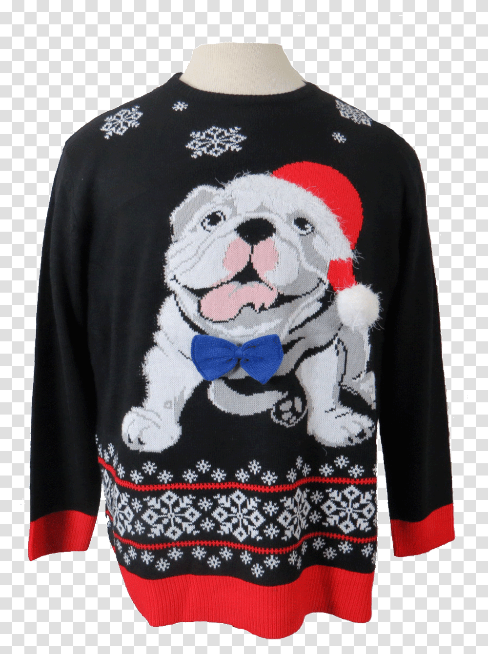 Jake Austin Santa Bulldog Christmas Sweater 3x 4x 5x British Bulldog Christmas Jumper, Clothing, Apparel, Sleeve, Long Sleeve Transparent Png