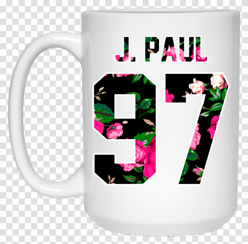 Jake Paul Colorful Flowers 15 Oz White Mug Mug, Coffee Cup, Text Transparent Png