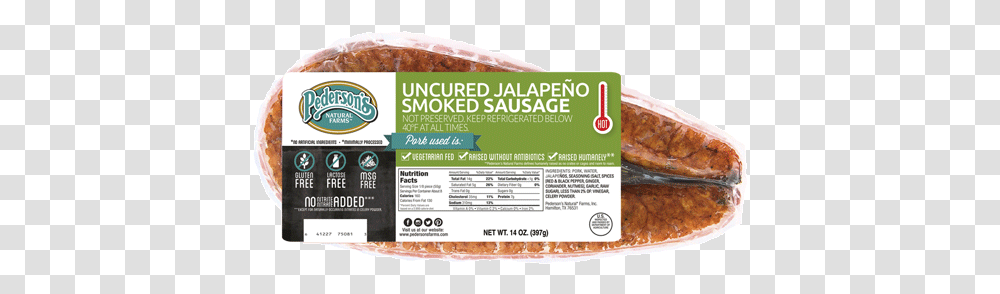 Jalapeno Smoked Sausage Pederson's Natural Farms Sausage, Advertisement, Poster, Flyer, Paper Transparent Png