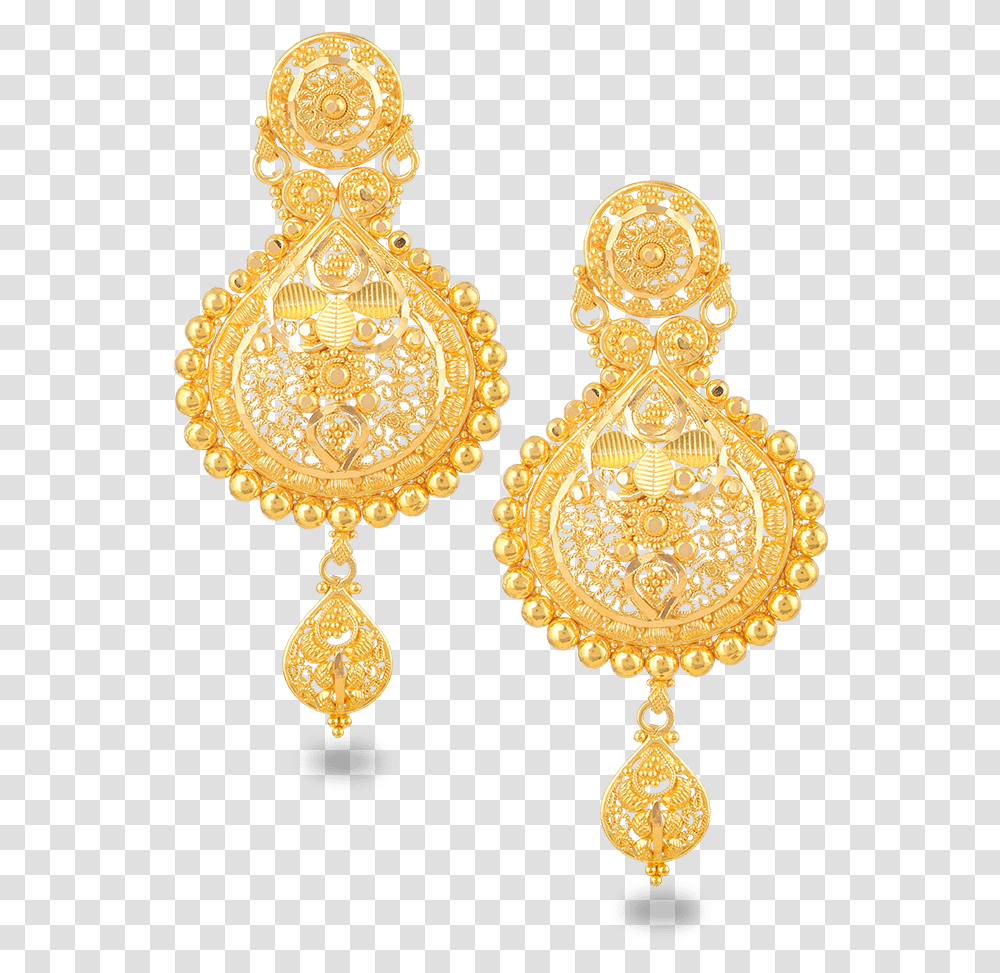 Jali 22ct Gold Filigree Earring Pc Chandra Latest Design Of Gold Earrings, Accessories, Accessory, Jewelry Transparent Png