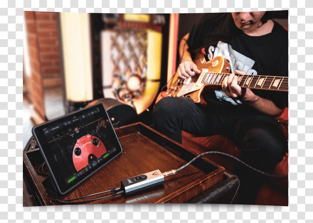 Jam Guitar Interface For Ipad & Mac Apogee Electronics Mobile Phone, Person, Human, Leisure Activities, Musical Instrument Transparent Png