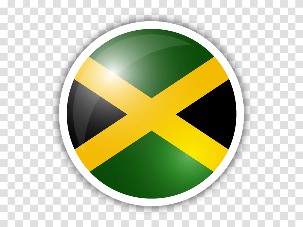 Jamaica Flag Circle Sticker Clipart Download Jamaica Flag In A Circle, Sign, Logo, Trademark Transparent Png