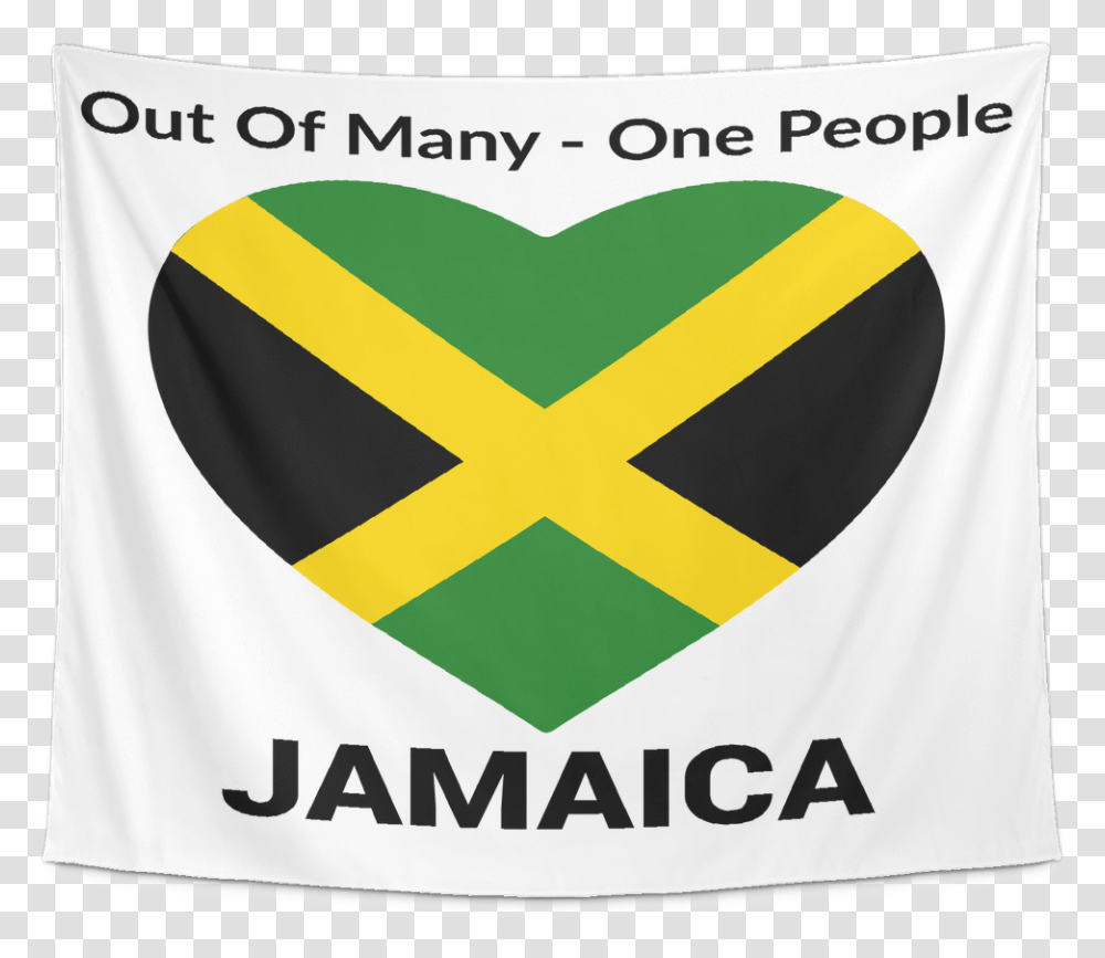 Jamaica Out Of Many One People Tapestries, Text, Label, Banner, Symbol Transparent Png