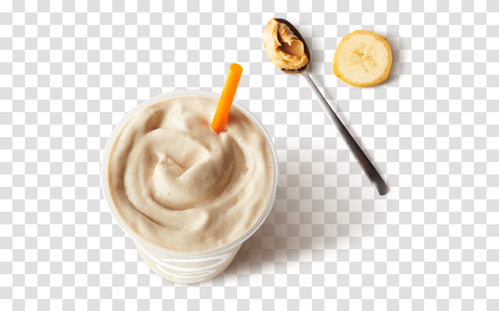 Jamba Juice Peanut Butter Banana Protein, Spoon, Cutlery, Ice Cream, Dessert Transparent Png