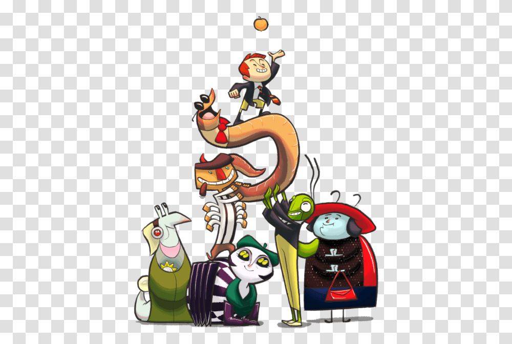 James Andthe Giant Peach Characters Cartoon, Toy, Plant Transparent Png