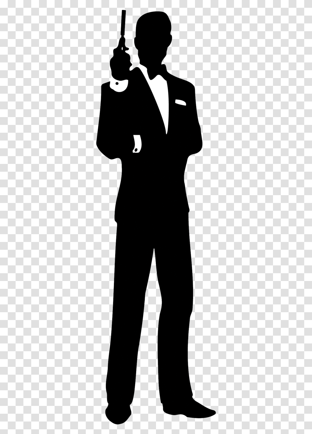 James Bond Film Series Silhouette Clip Art James Bond Silhouette, Apparel, Person, Human Transparent Png