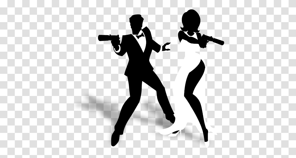 James Bond Theme Gun Barrel Sequence Silhouette James Bond Theme Silhouette, Person, Human, Dance Pose, Leisure Activities Transparent Png