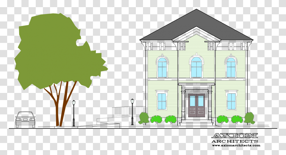 James Front Elevation Only Tree Full Size Download Portable Network Graphics, Housing, Building, Window, House Transparent Png
