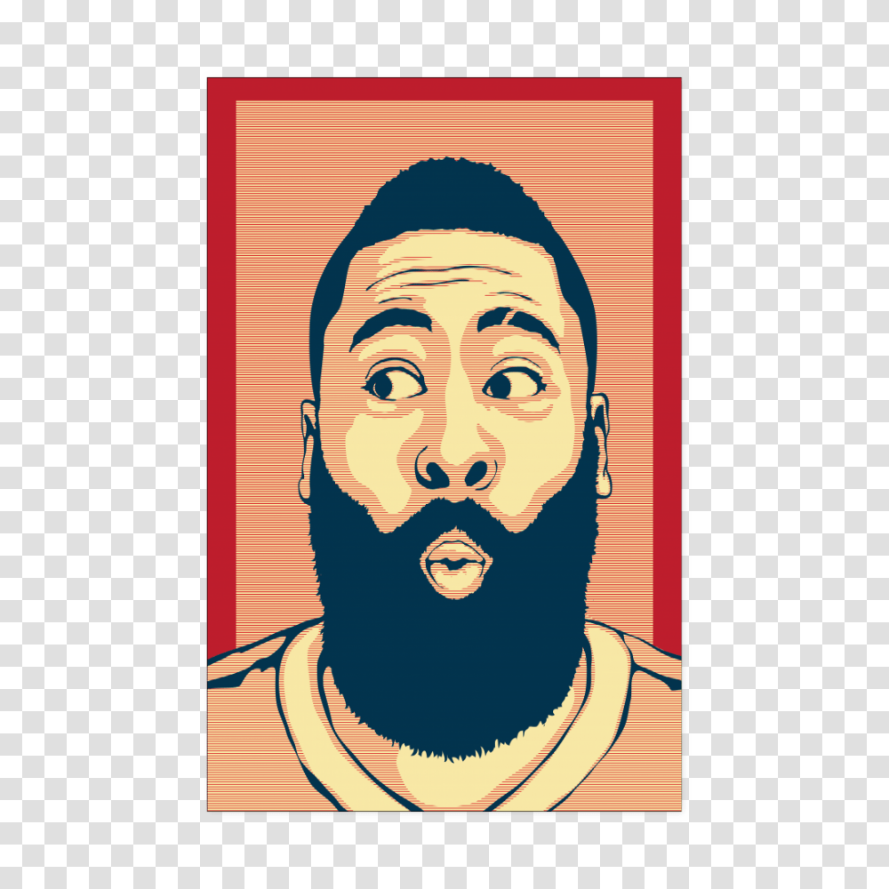 James Harden Face Poster Tee Wise, Person, Human, Beard, Label Transparent Png