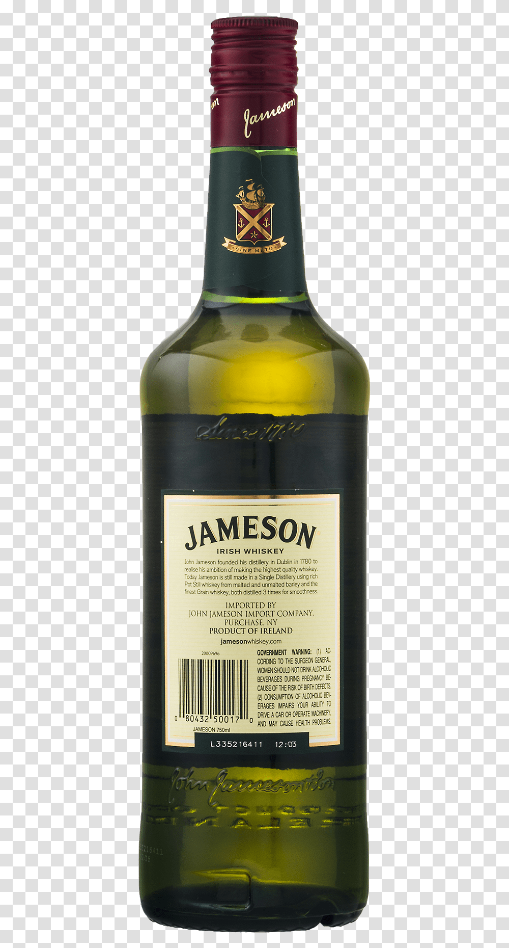 Jameson Irish Whiskey, Alcohol, Beverage, Drink, Liquor Transparent Png