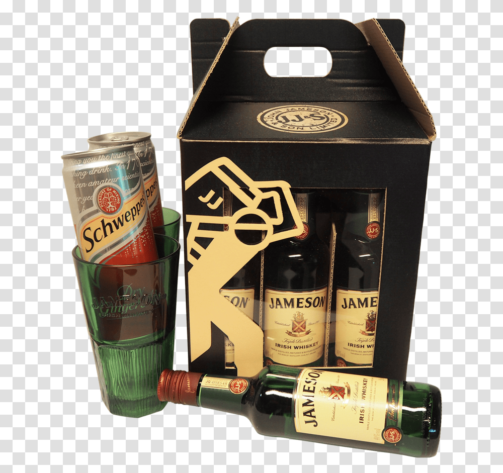 Jameson Party Pack 4 X 20cl Schweppes, Beer, Alcohol, Beverage, Drink Transparent Png