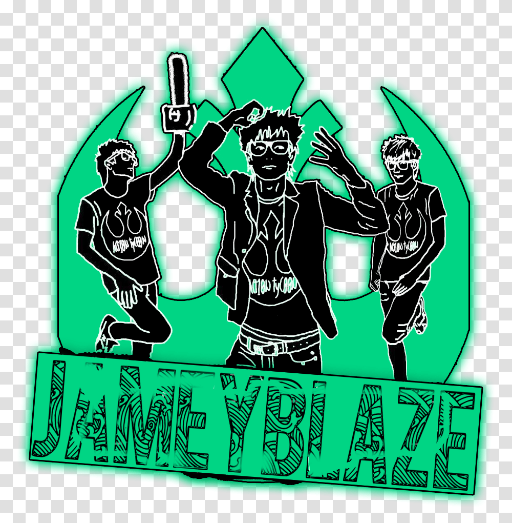 Jamey Blaze Teal Black Logo Emblem Symbol Rebel Alliance Illustration, Poster, Advertisement, Person, Flyer Transparent Png