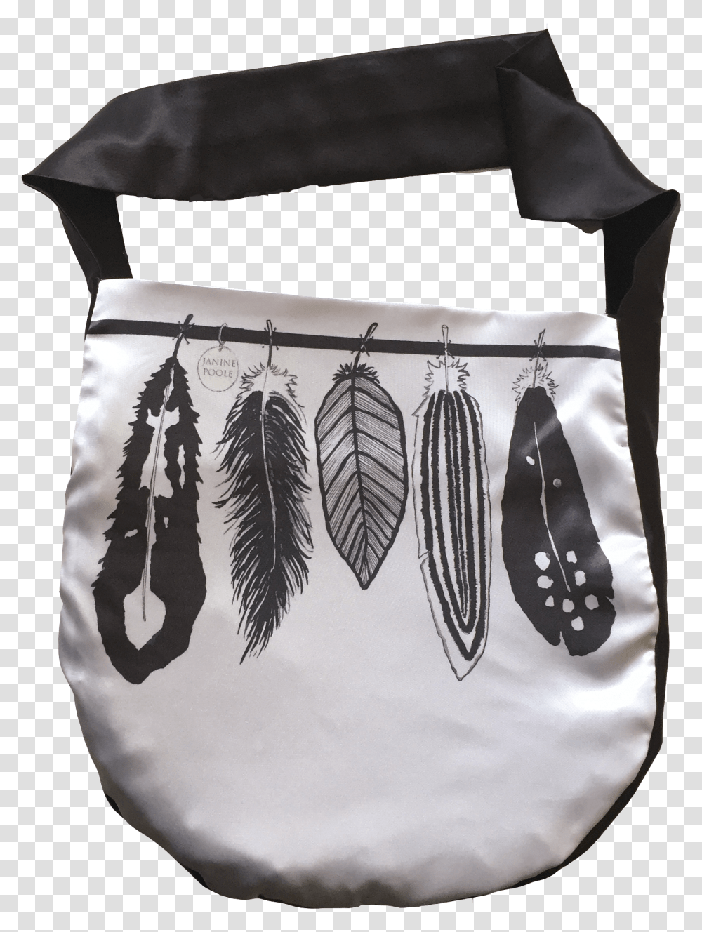 Janine Poole Designs White Feathers On Satin Bag, Accessories, Accessory, Handbag, Purse Transparent Png