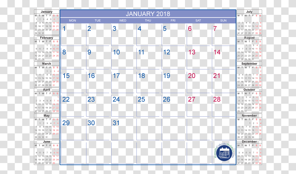 January 2018 Blank Calendar Moon Phase Calendar 2018 February, Computer Keyboard, Computer Hardware, Electronics Transparent Png
