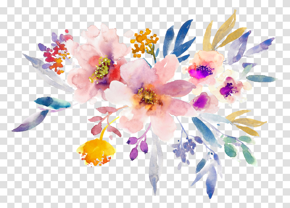 January Clipart Watercolor Watercolor Flower Borders, Floral Design, Pattern, Plant Transparent Png