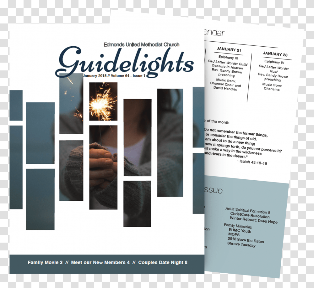 January Guidelights Cover Flyer, Poster, Advertisement, Paper, Brochure Transparent Png