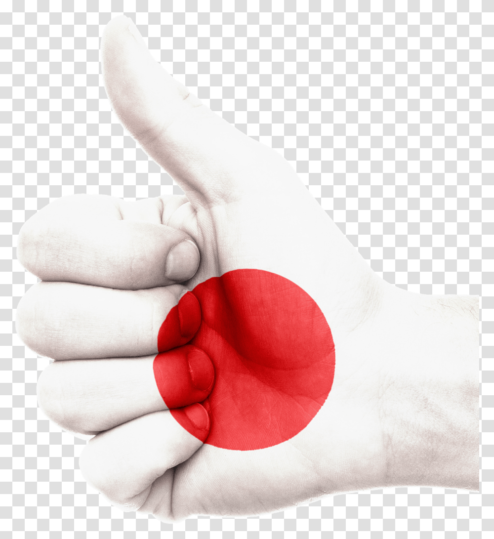 Japan Flag Hand, Thumbs Up, Person, Finger, Human Transparent Png