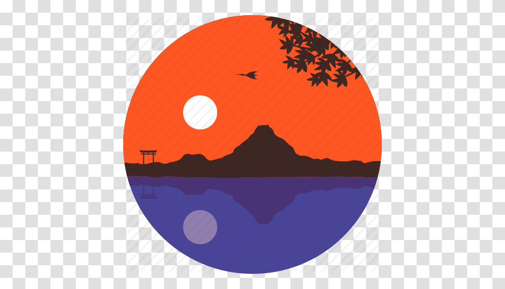 Japan Lake Landscape Mountain Nature Sky Sunset Icon, Outer Space, Astronomy, Universe, Planet Transparent Png