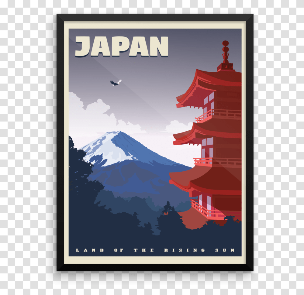 Japan Poster, Advertisement, Architecture, Building, Outdoors Transparent Png
