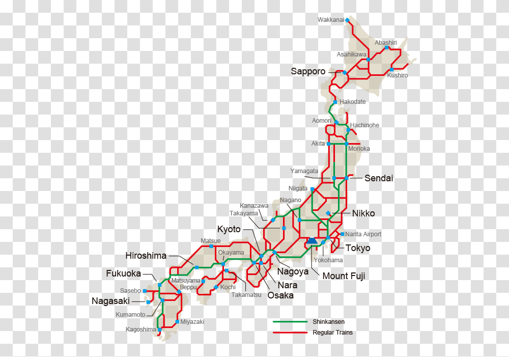 Japan Rail Pass Map, Plot, Diagram, Atlas, Poster Transparent Png