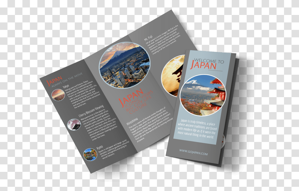 Japan Travel Tri Fold Brochure Template Preview Brochure Template In Japan, Flyer, Poster, Paper, Advertisement Transparent Png