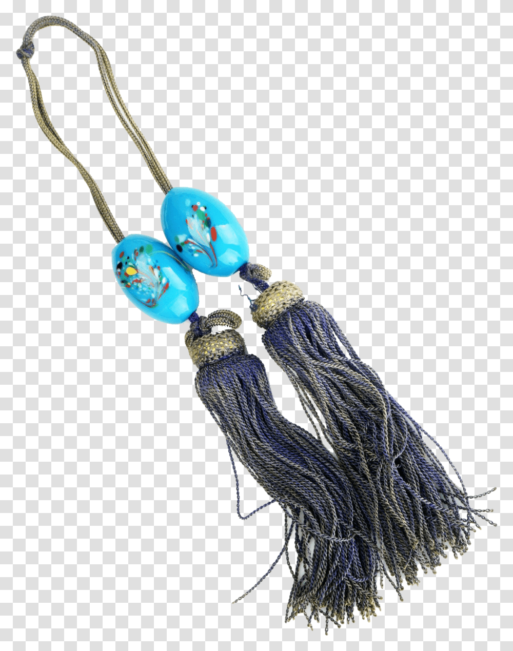 Japanese Art Glass Scroll Weights With Purple Tassels Locket, Accessories, Accessory, Turquoise, Bead Transparent Png