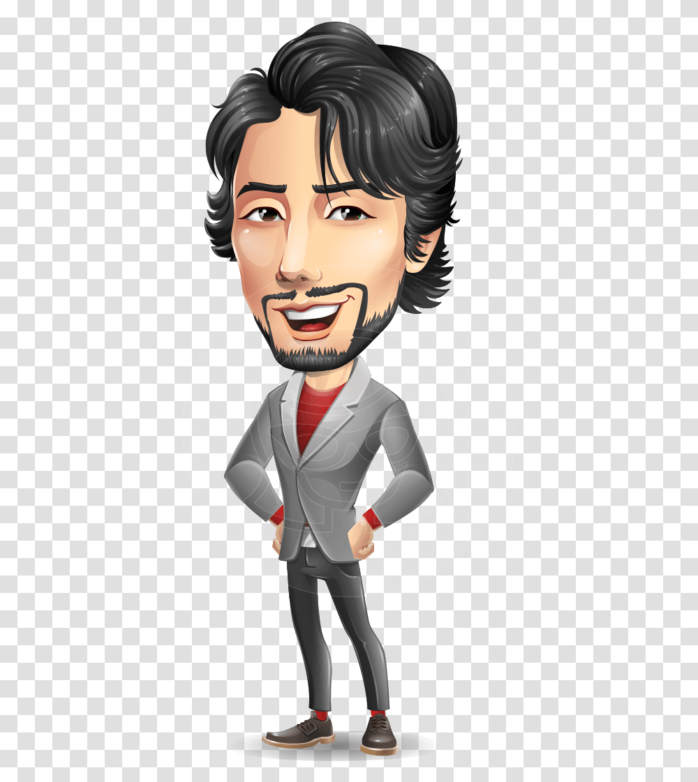 Japanese Businessman Cartoon Vector Character Japanese Businessman Cartoon, Face, Person, Suit, Overcoat Transparent Png