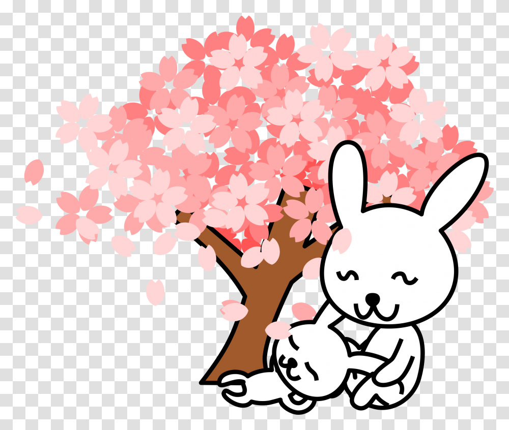 Japanese Cherry Blossom Drawing Black And White Free Draw A Cartoon Cherry Blossom, Plant, Flower, Petal, Graphics Transparent Png
