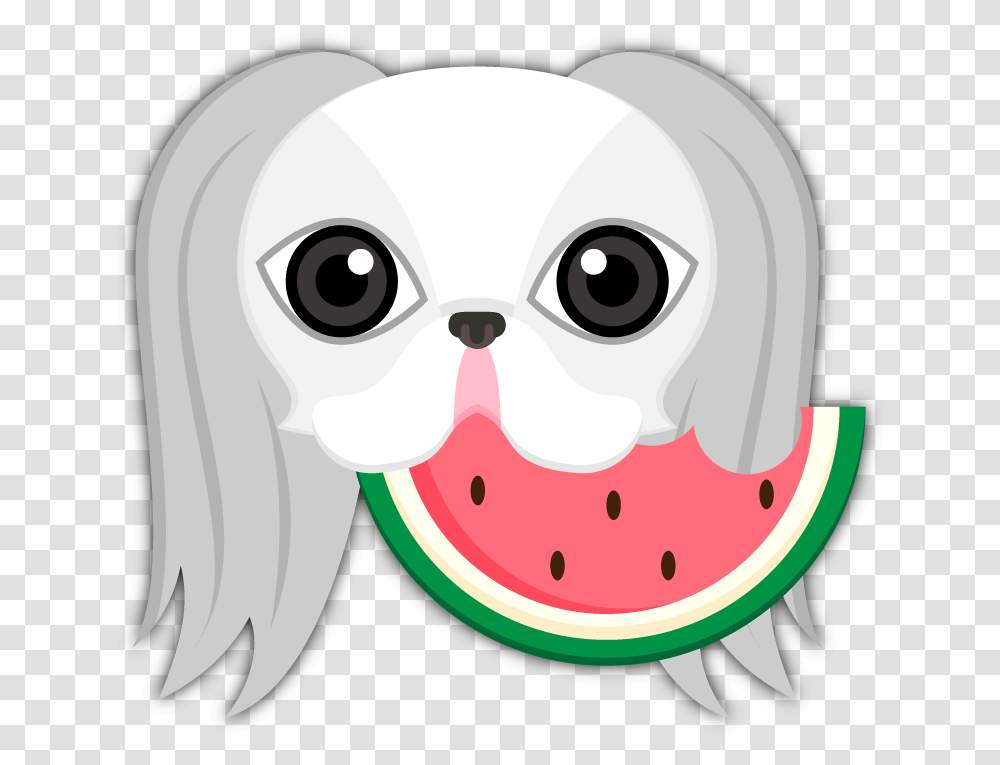 Japanese Chin Emoji Stickers Are You A Japanese Chin Japanese Chin, Plant, Fruit, Food, Watermelon Transparent Png