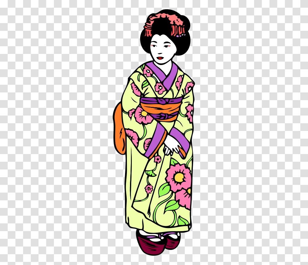 Japanese Cliparts, Person, Floral Design, Pattern Transparent Png