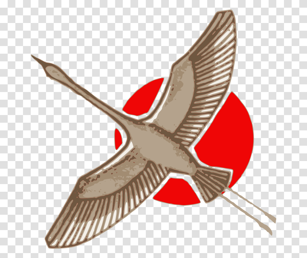 Japanese Crane Crane Bird Japanese Art, Flying, Animal, Hummingbird, Pelican Transparent Png