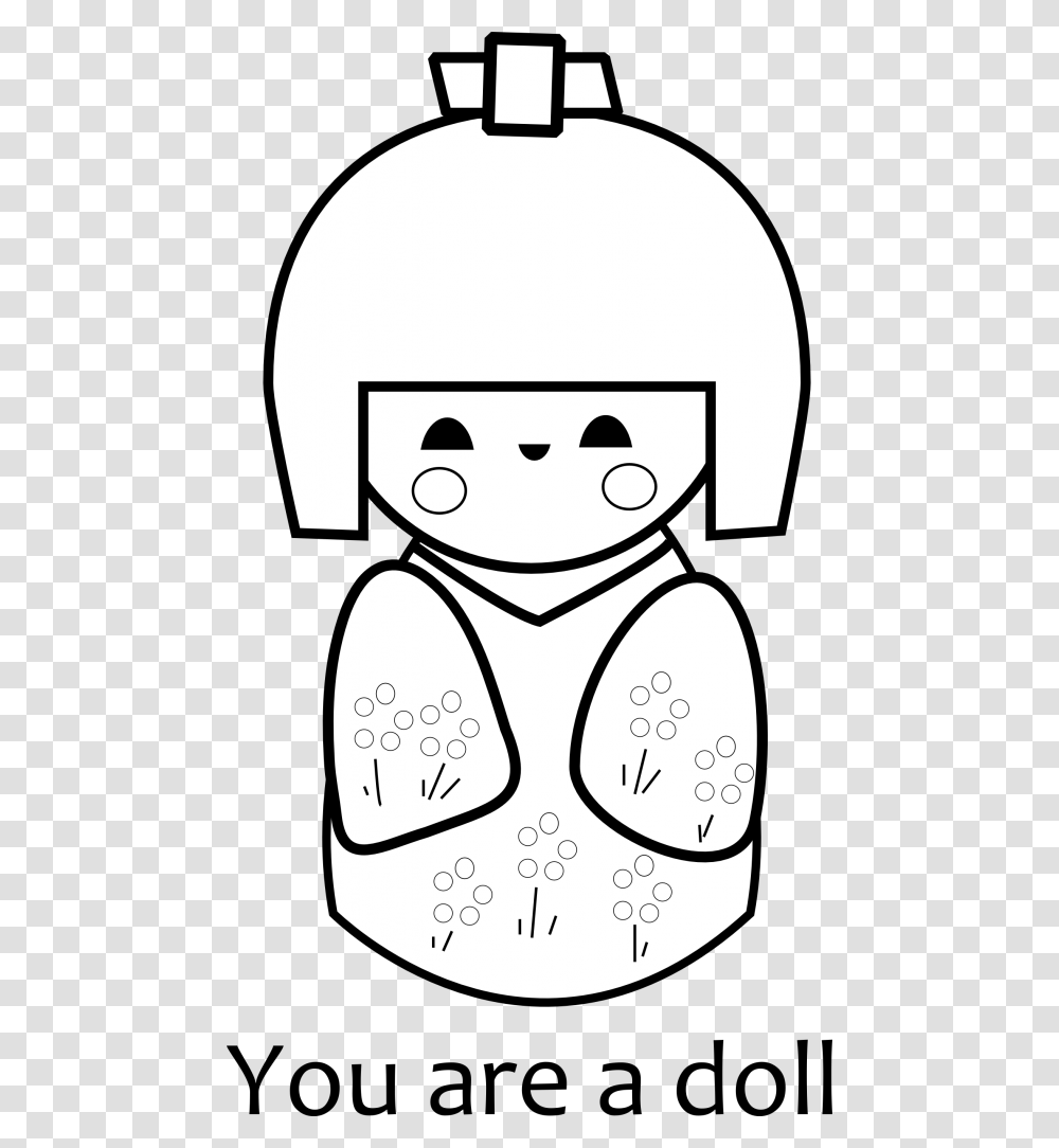 Japanese Doll Coloring Pages, Robot, Stencil Transparent Png