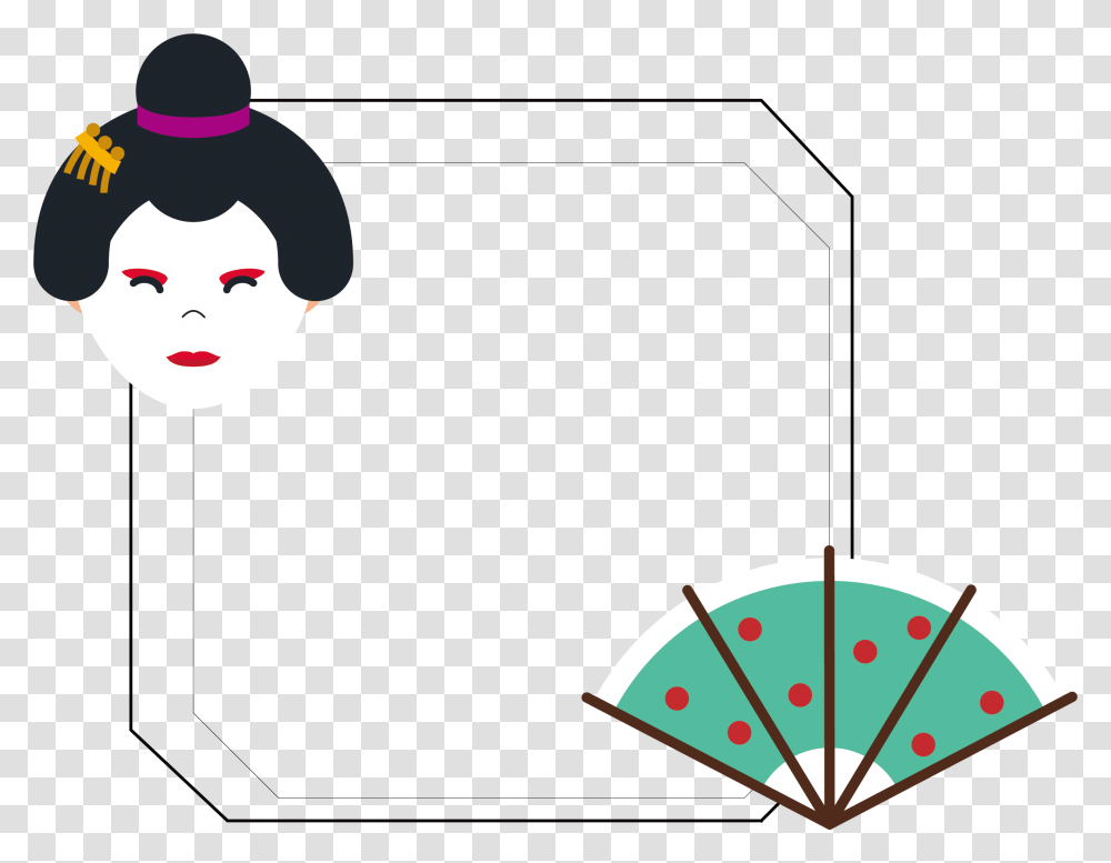 Japanese Fan Vector Border, Person, Human, White Board Transparent Png