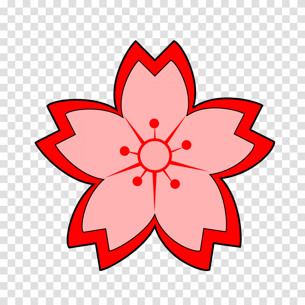 Japanese Flag Clip Art Clipartlook Chinese Flower Clip Art, Pattern, Plant, Ornament, Blossom Transparent Png
